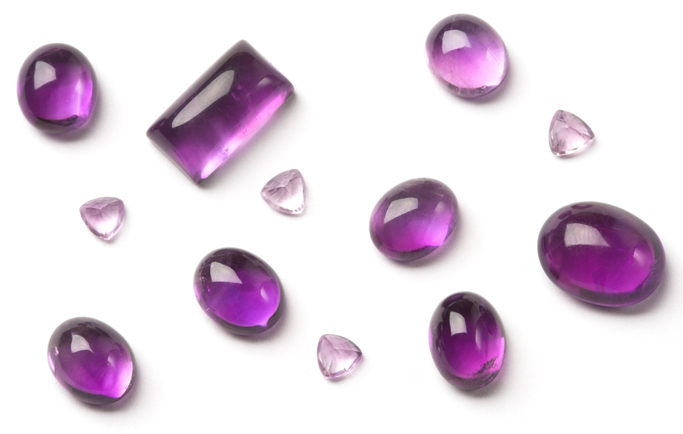 Amethyst in different cuts