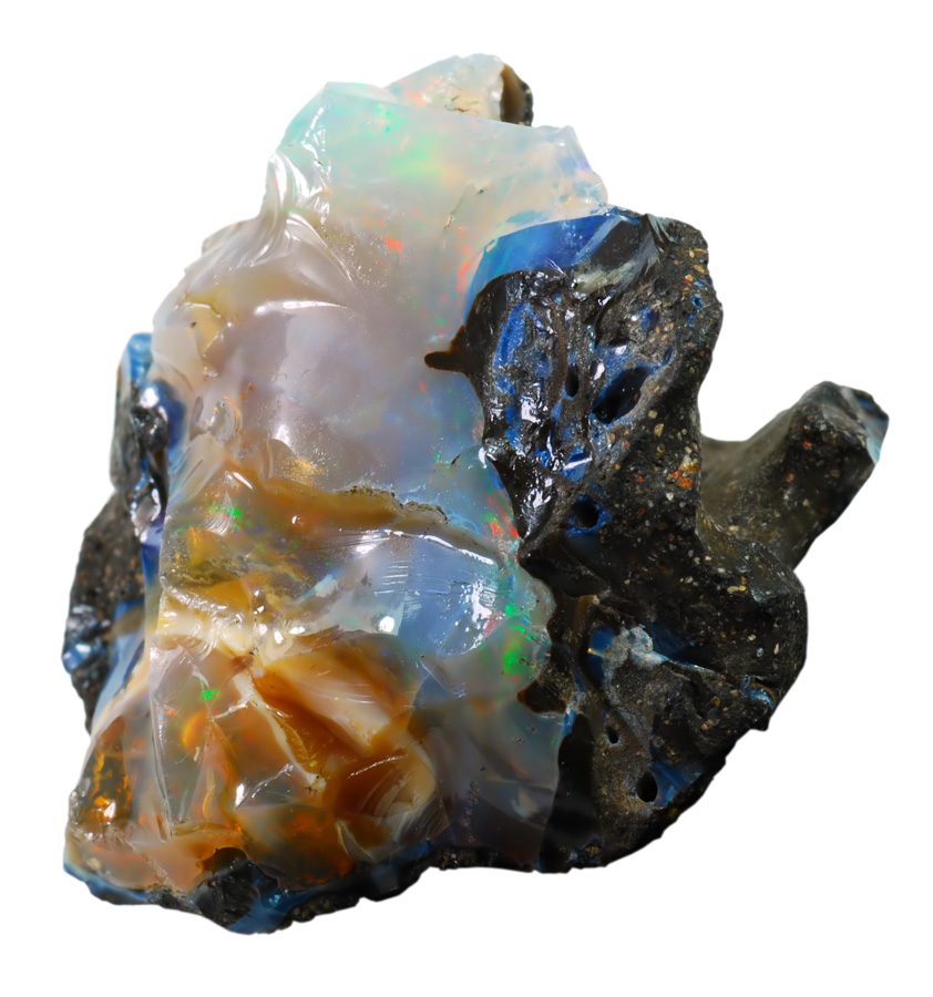 Uncut colorful opal