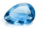 Pear shaped aquamarine gemstone