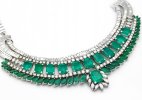 Beautiful emerald necklace with diamonds