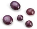 Polished ruby cabochons