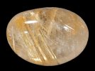 Rutilated quartz cabochon (Sagenitic quartz)